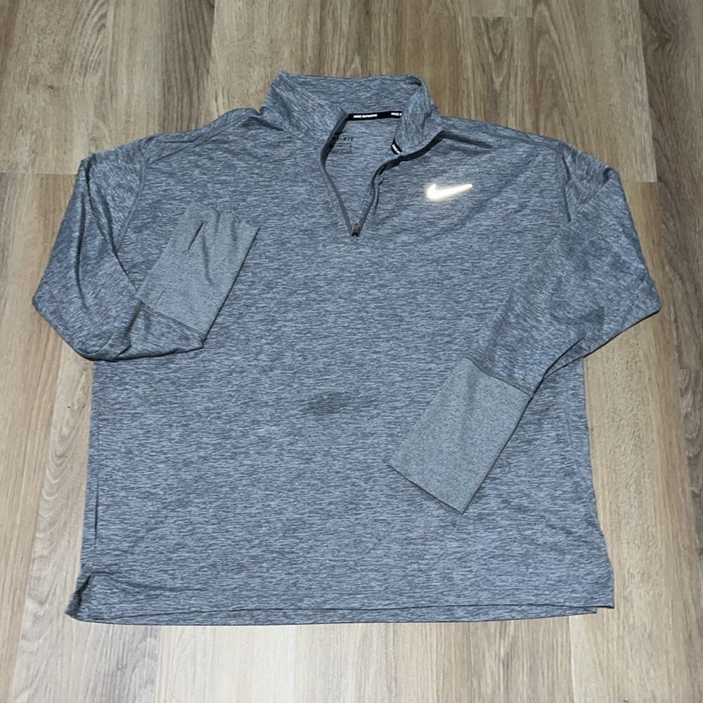 Soft Gray worn Nike Tee dri fit Ultimate Running Marathon soft stained T shirt
